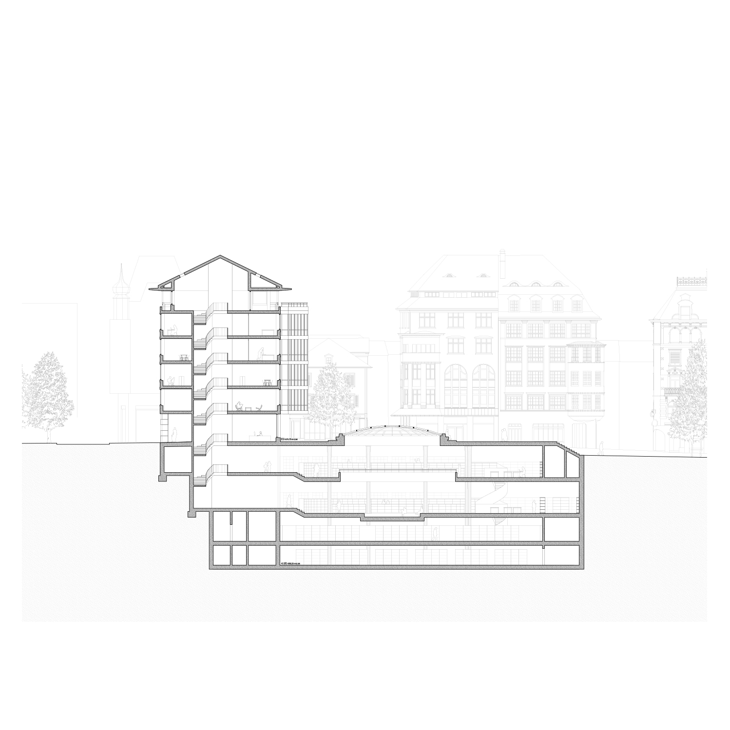 Neubau Bibliotheksgebäude St. Gallen / Flühler Architektur St.Gallen Herisau