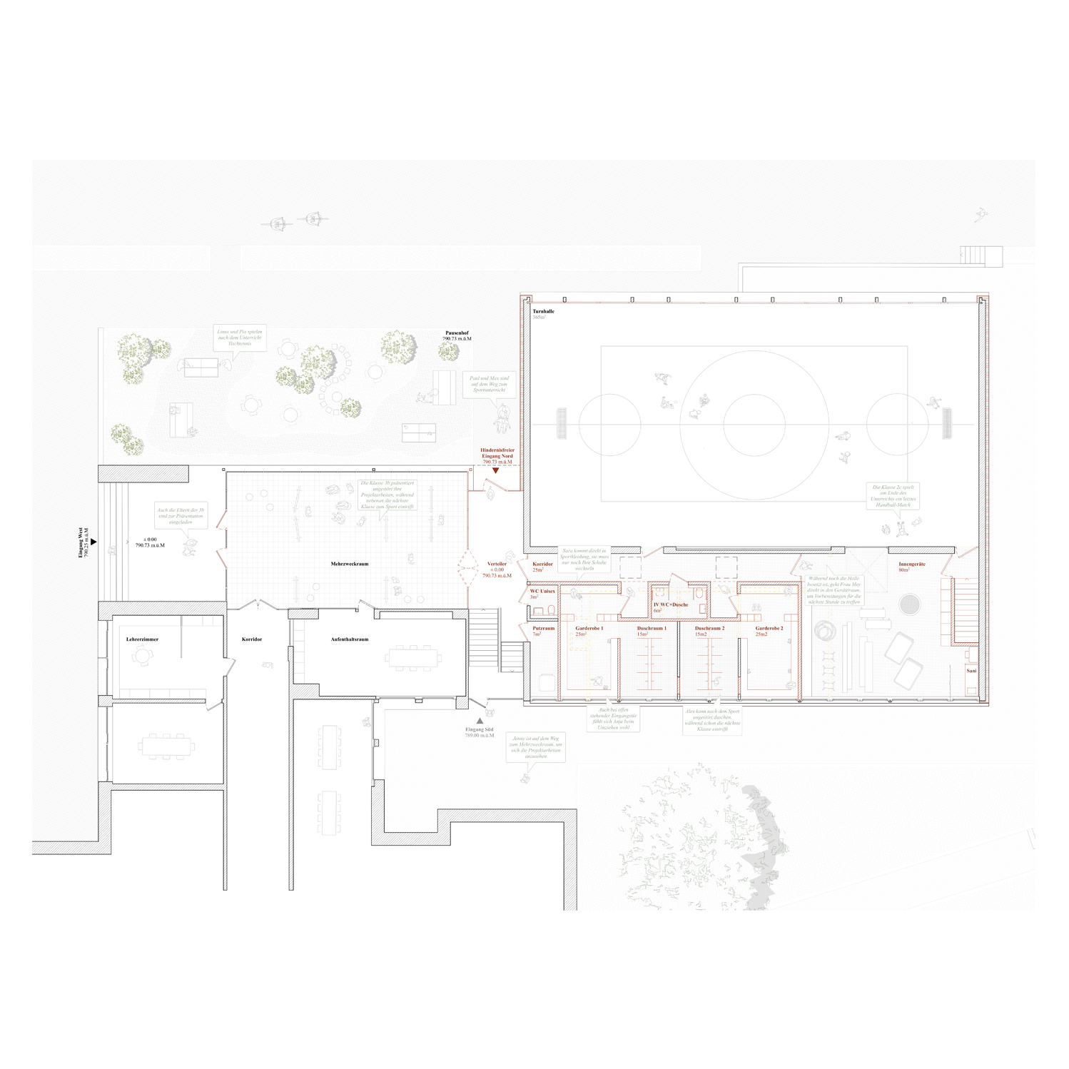 Sanierung Umbau Turnhalle Gerbe Heiden - Flühler Architektur St. Gallen / Herisau